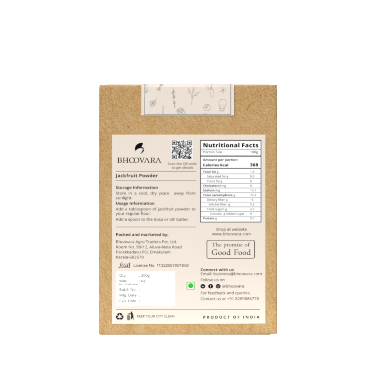 Jackfruit Powder Package back view