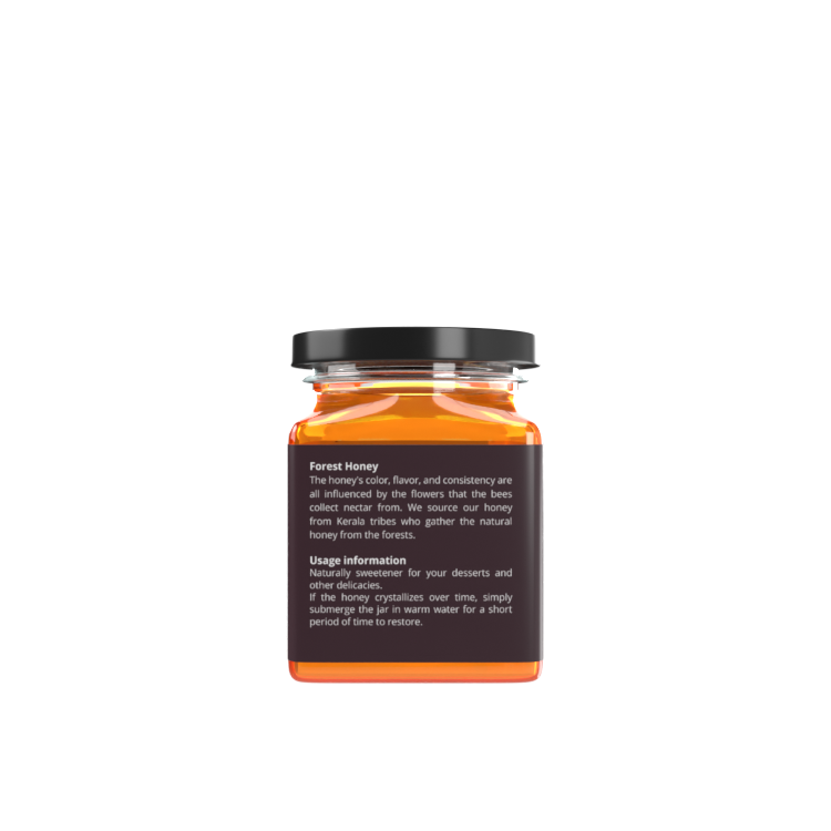 Forest honey vanthen bottle side view